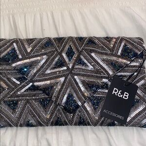 Silver and Blue Sequin purse